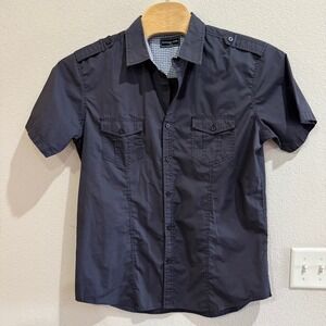 Sovereign Code Mens XL Charcoal Short‎ Sleeve Button Up Shirt Two Pocket